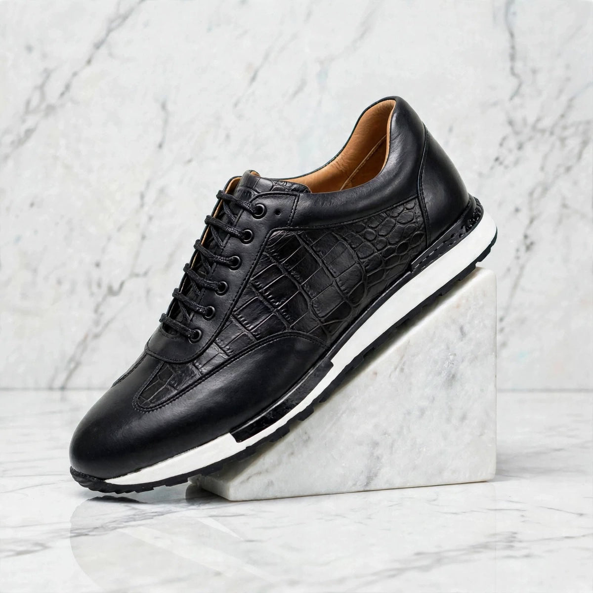 Ferrenti Leather Dress Sneakers