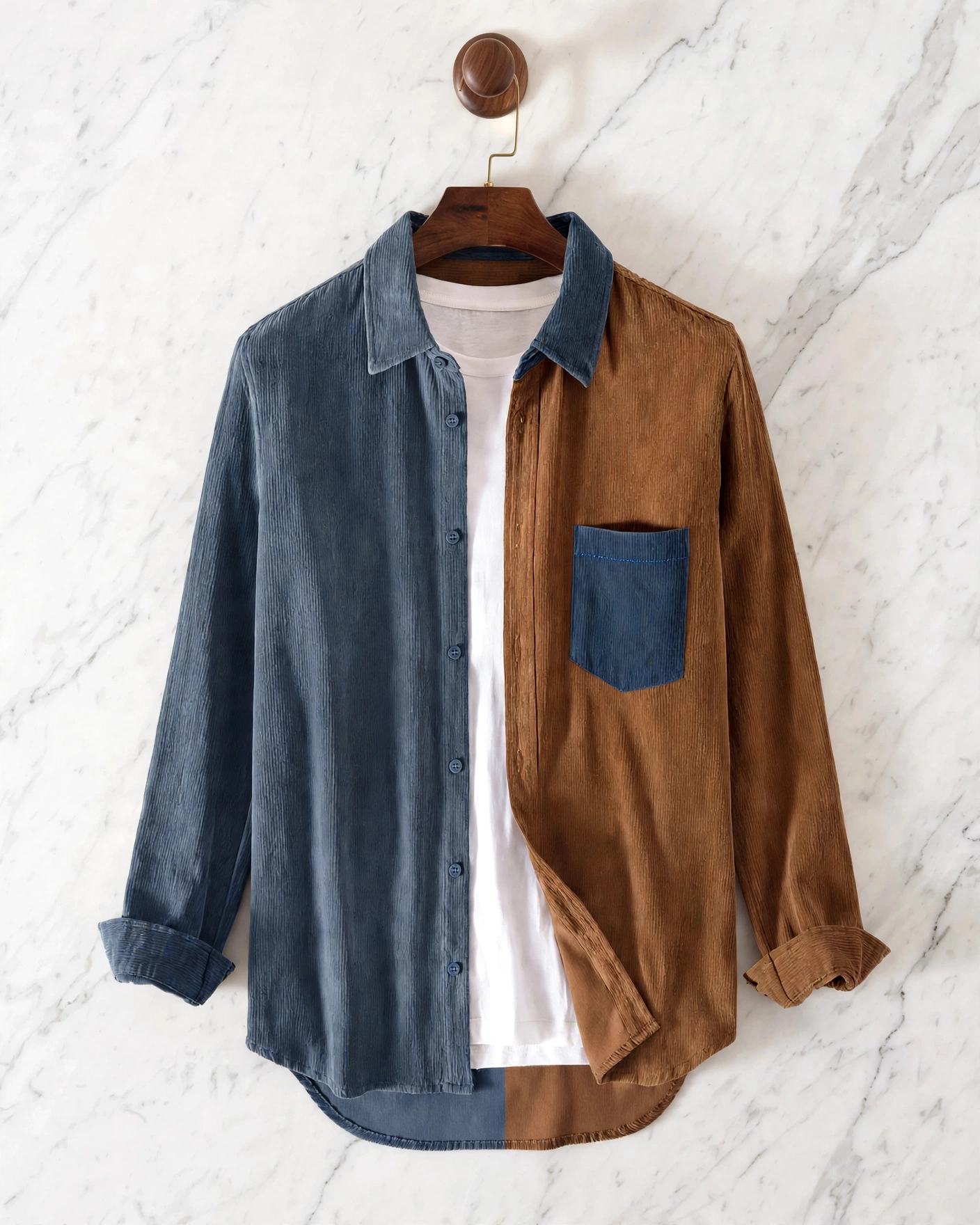 Colston Corduroy Patchwork Button-Up