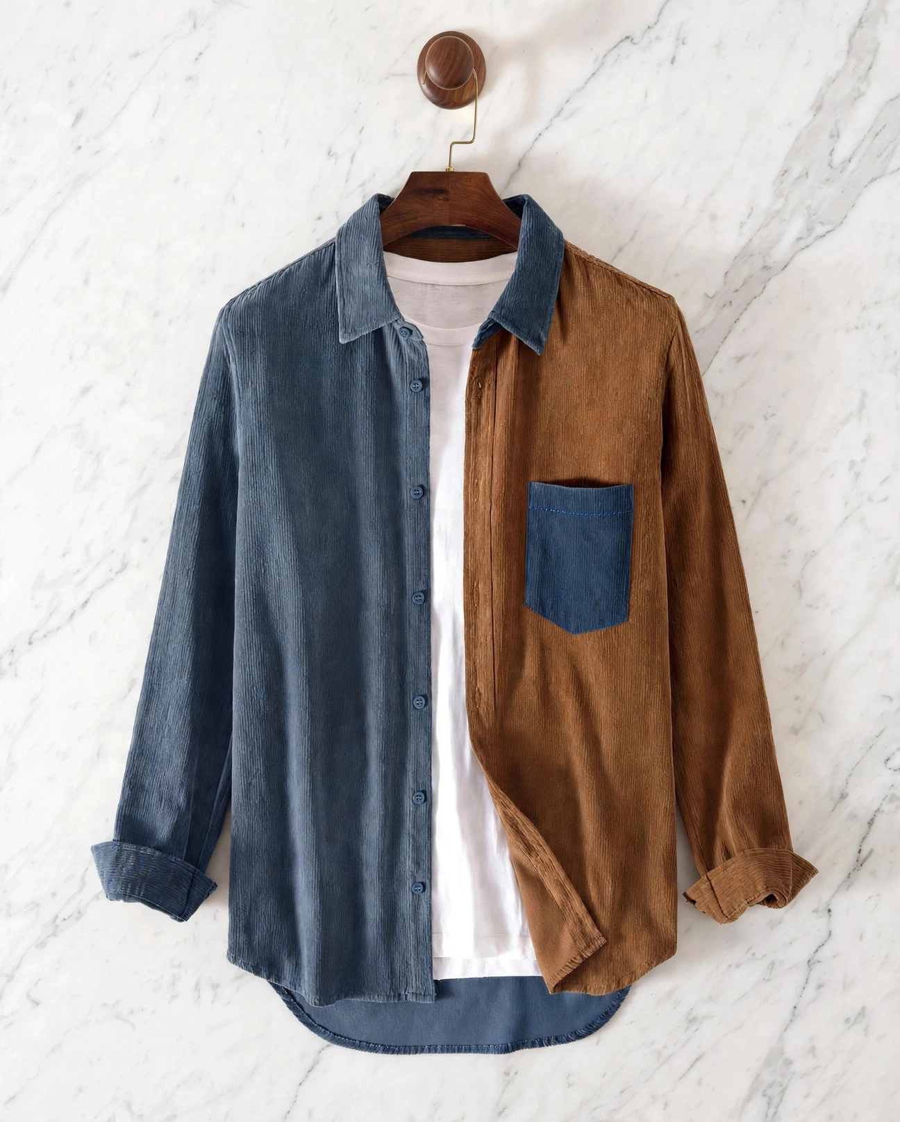 Colston Corduroy Patchwork Button-Up