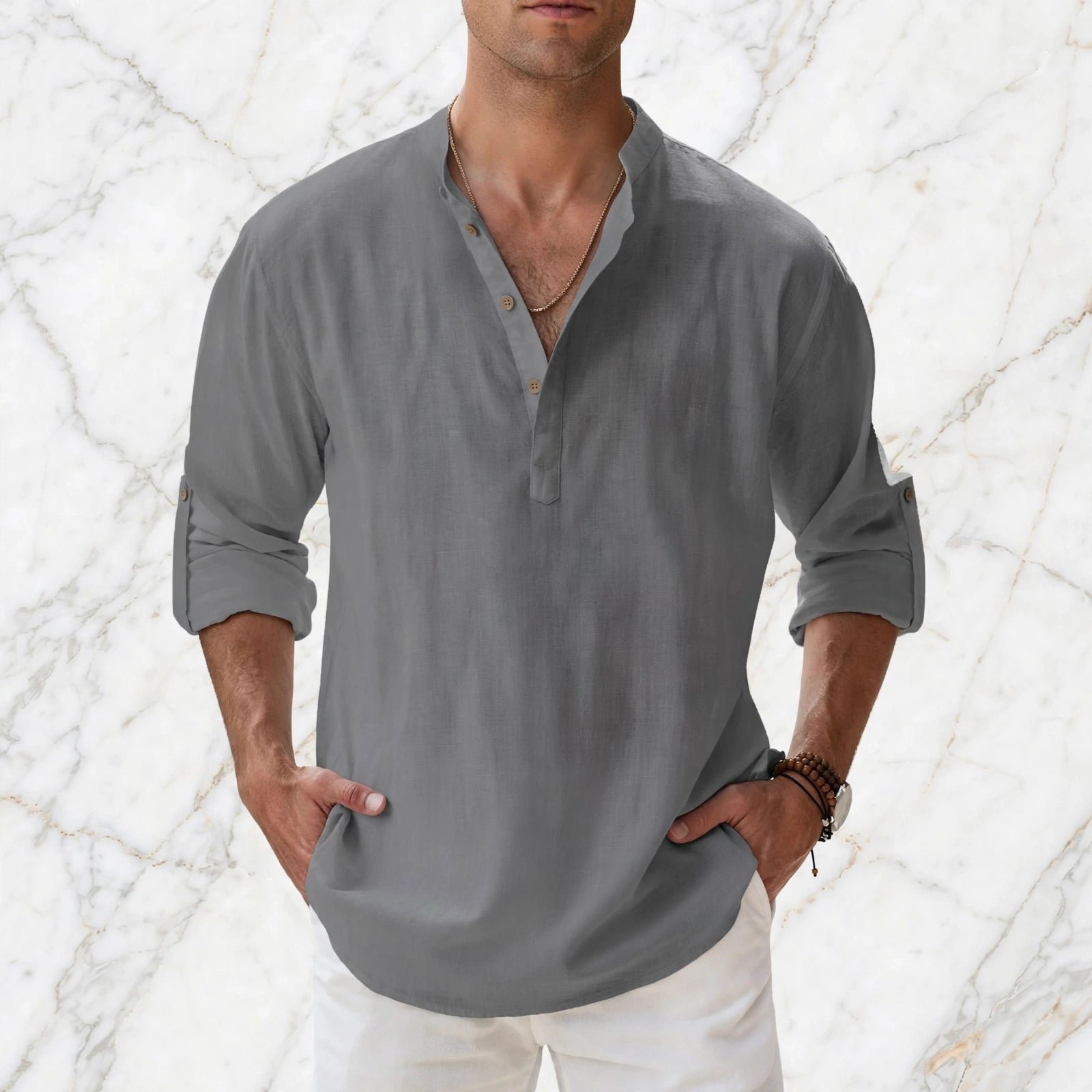 Boho Linen Henley