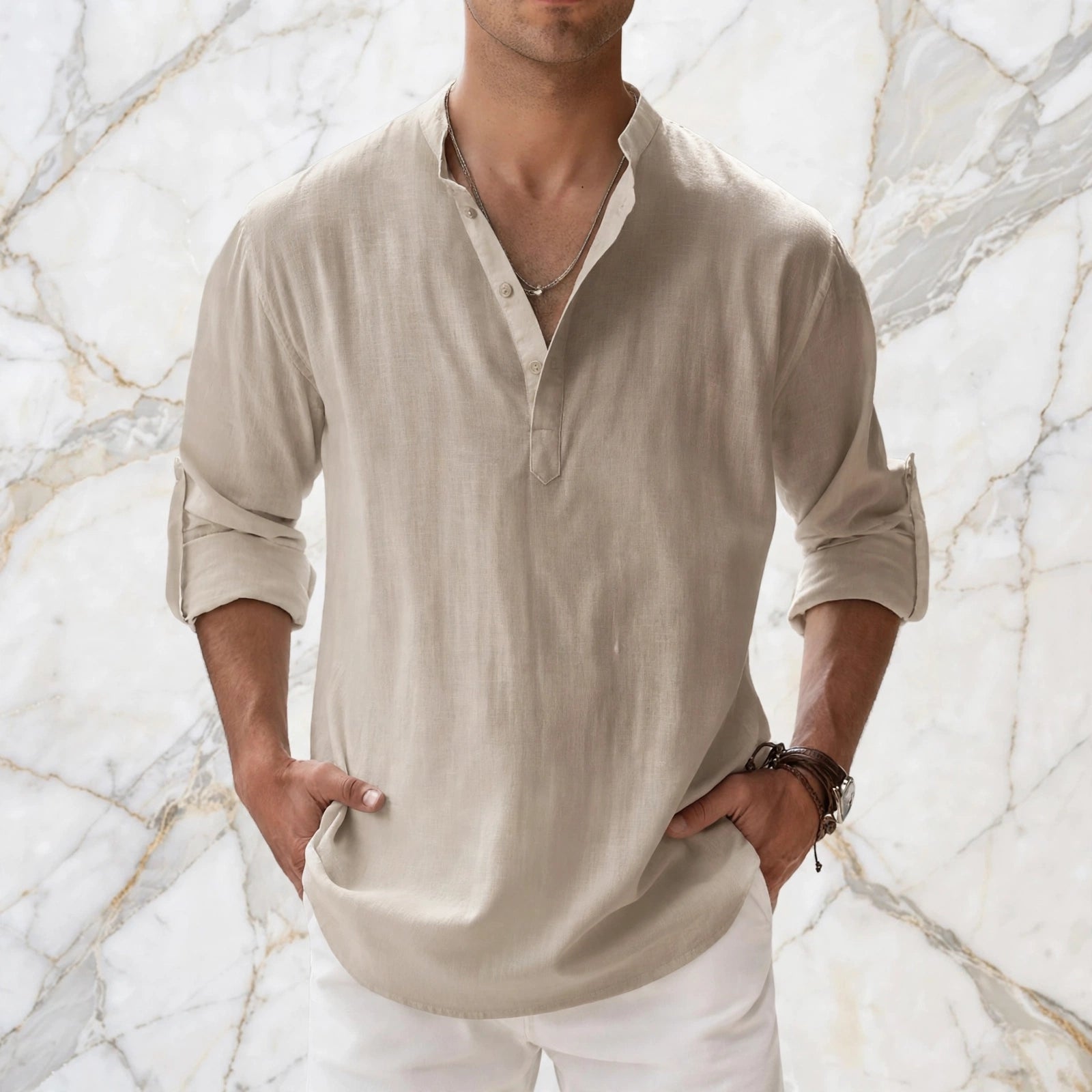 Boho Linen Henley