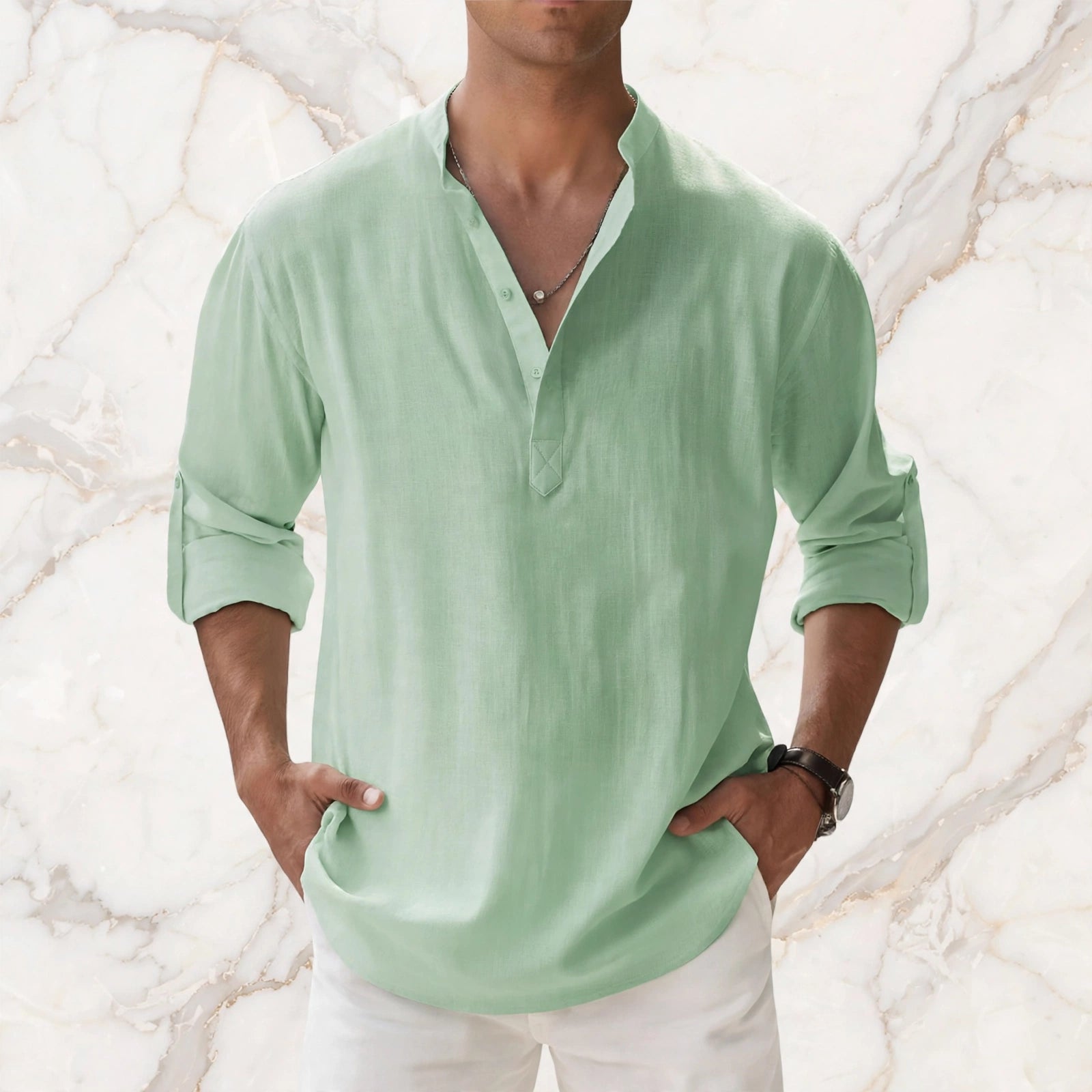 Boho Linen Henley