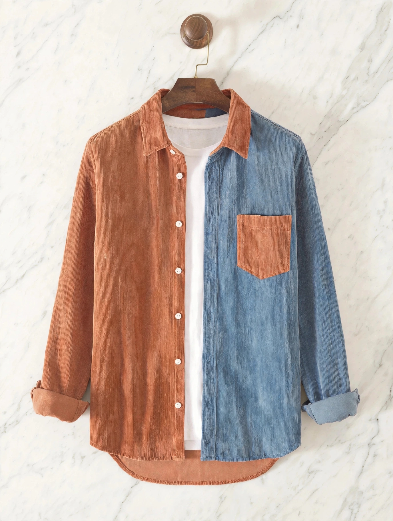 Colston Corduroy Patchwork Button-Up