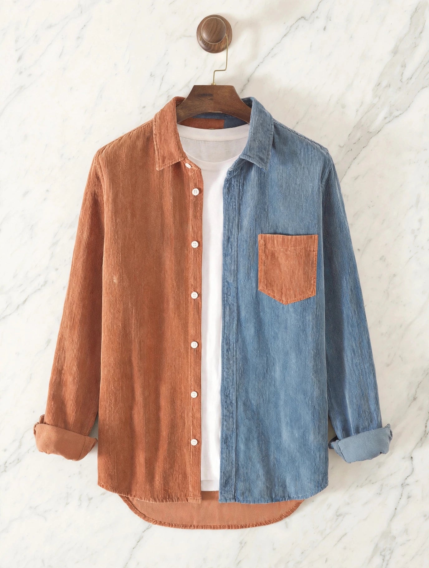 Colston Corduroy Patchwork Button-Up