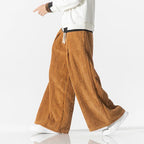 Ribline Corduroy Wide-Leg Pants