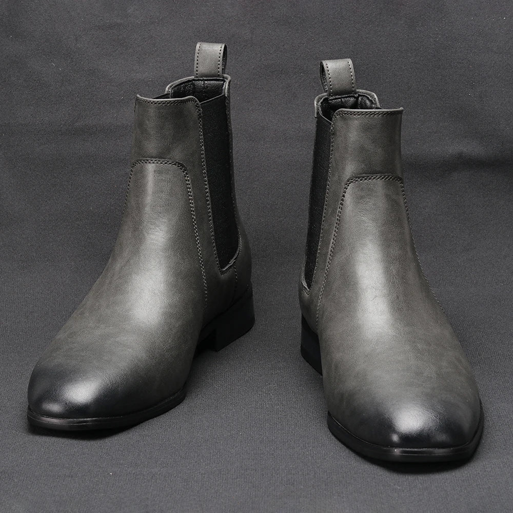 40~46 Chelsea Boots Men 2024 Brand Comfortable Fashion Leather Men Boots #KD431