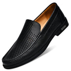 Leather Men Footwear Slip on Office Man Formal Shoes Wedding Party Men Dress Shoes Breath Driving Lazy Loafers Moccasins