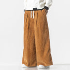 Ribline Corduroy Wide-Leg Pants