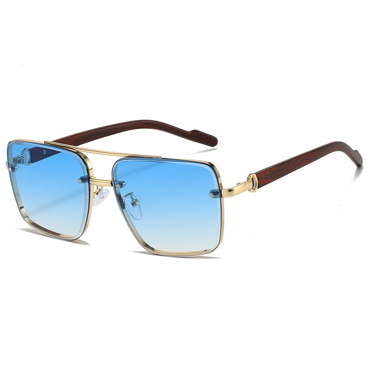 Brasswood Retro Square Sunglasses