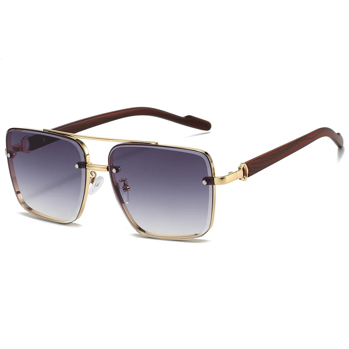 Brasswood Retro Square Sunglasses