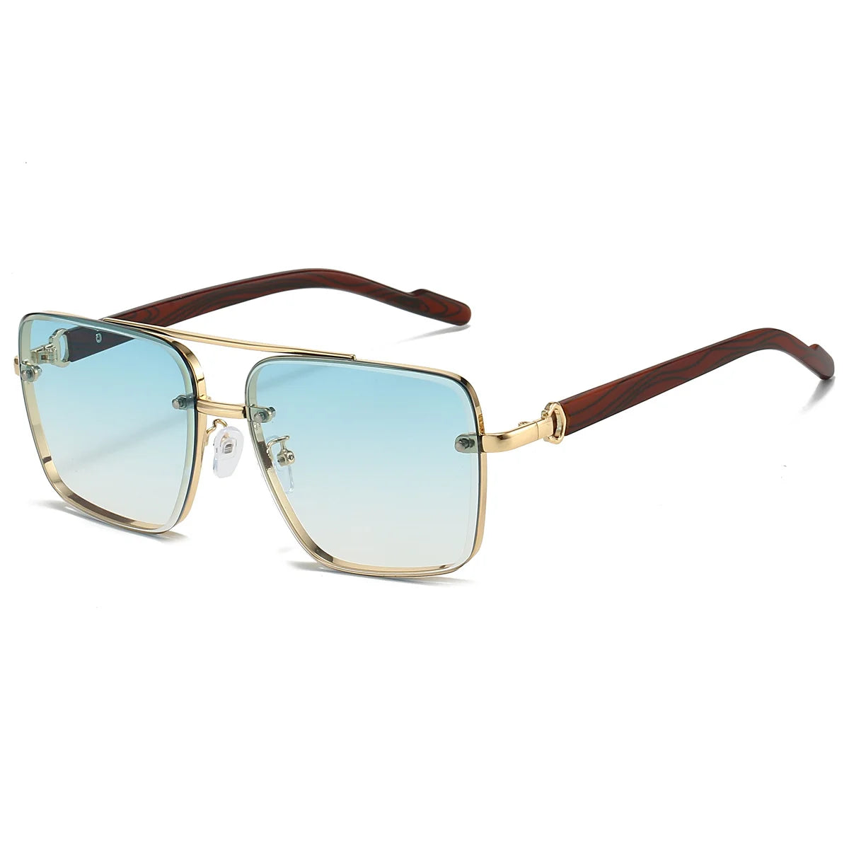Brasswood Retro Square Sunglasses