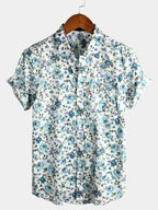 Mens Striped Casual Holiday Short Sleeve Orange Summer Button Down Shirt Hawaiian Shirt Summer Spring Lapel Button Down