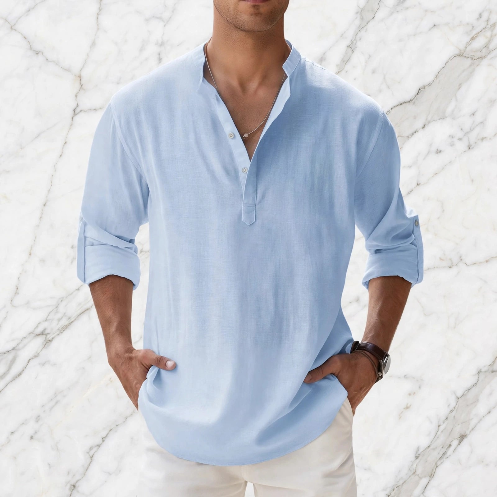 Boho Linen Henley