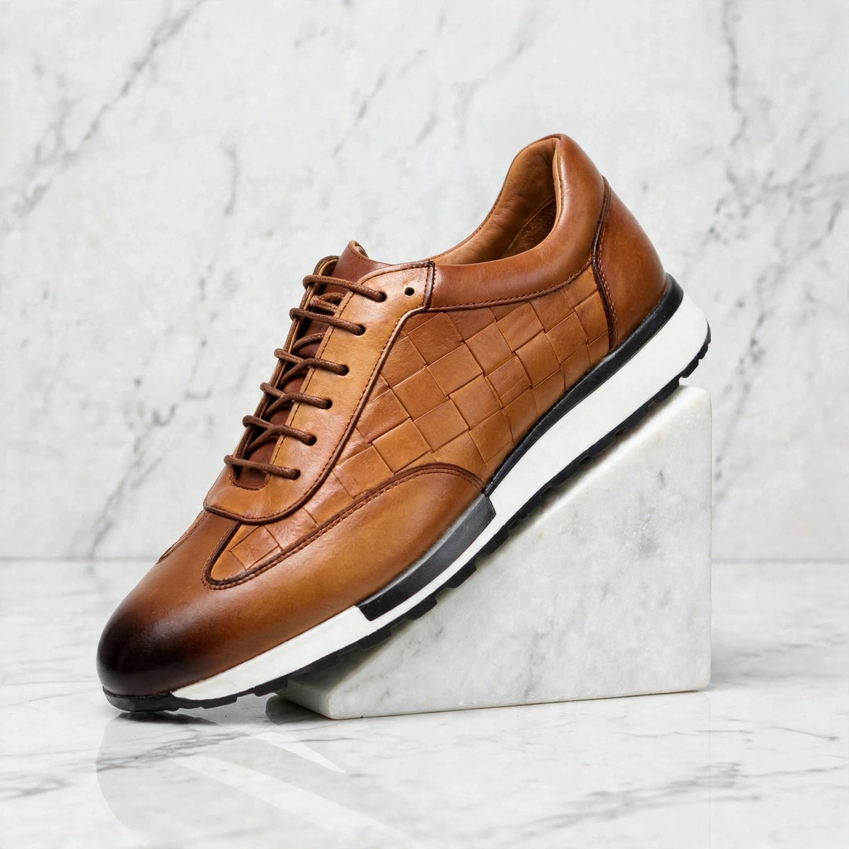 Ferrenti Leather Dress Sneakers