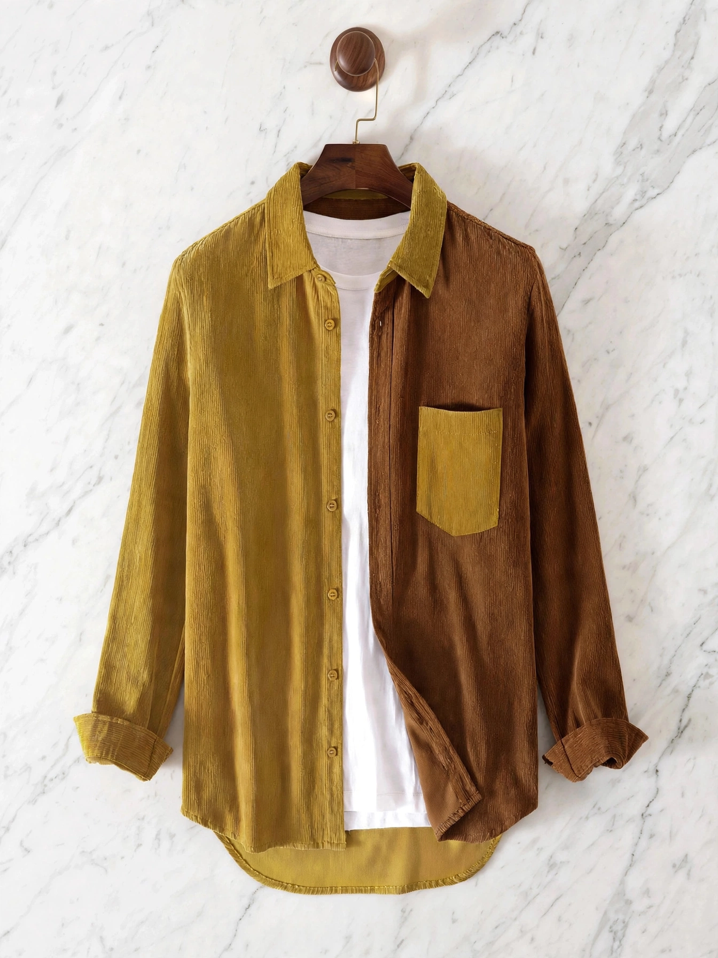Colston Corduroy Patchwork Button-Up