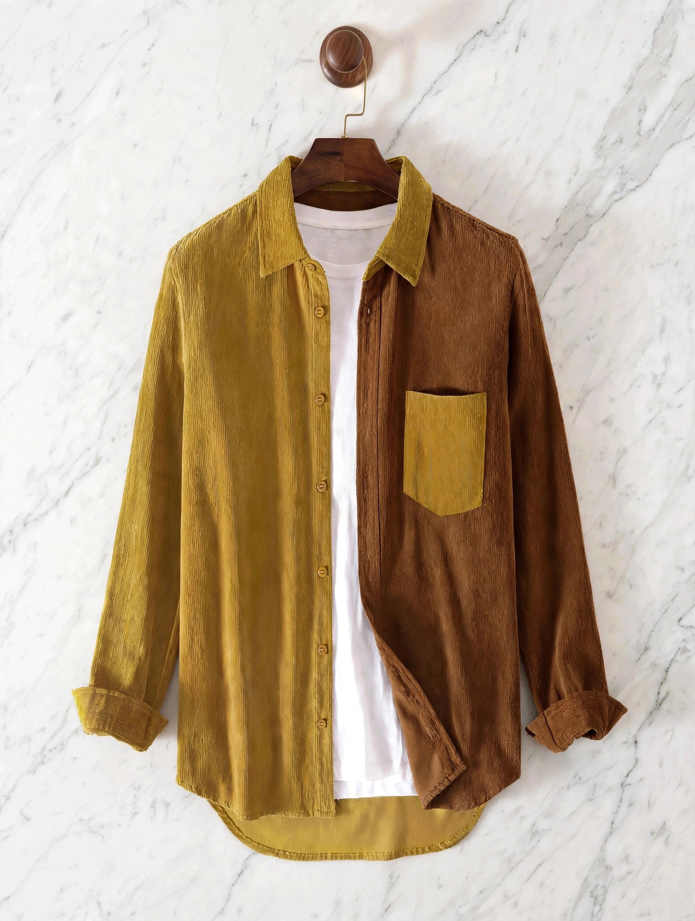 Colston Corduroy Patchwork Button-Up
