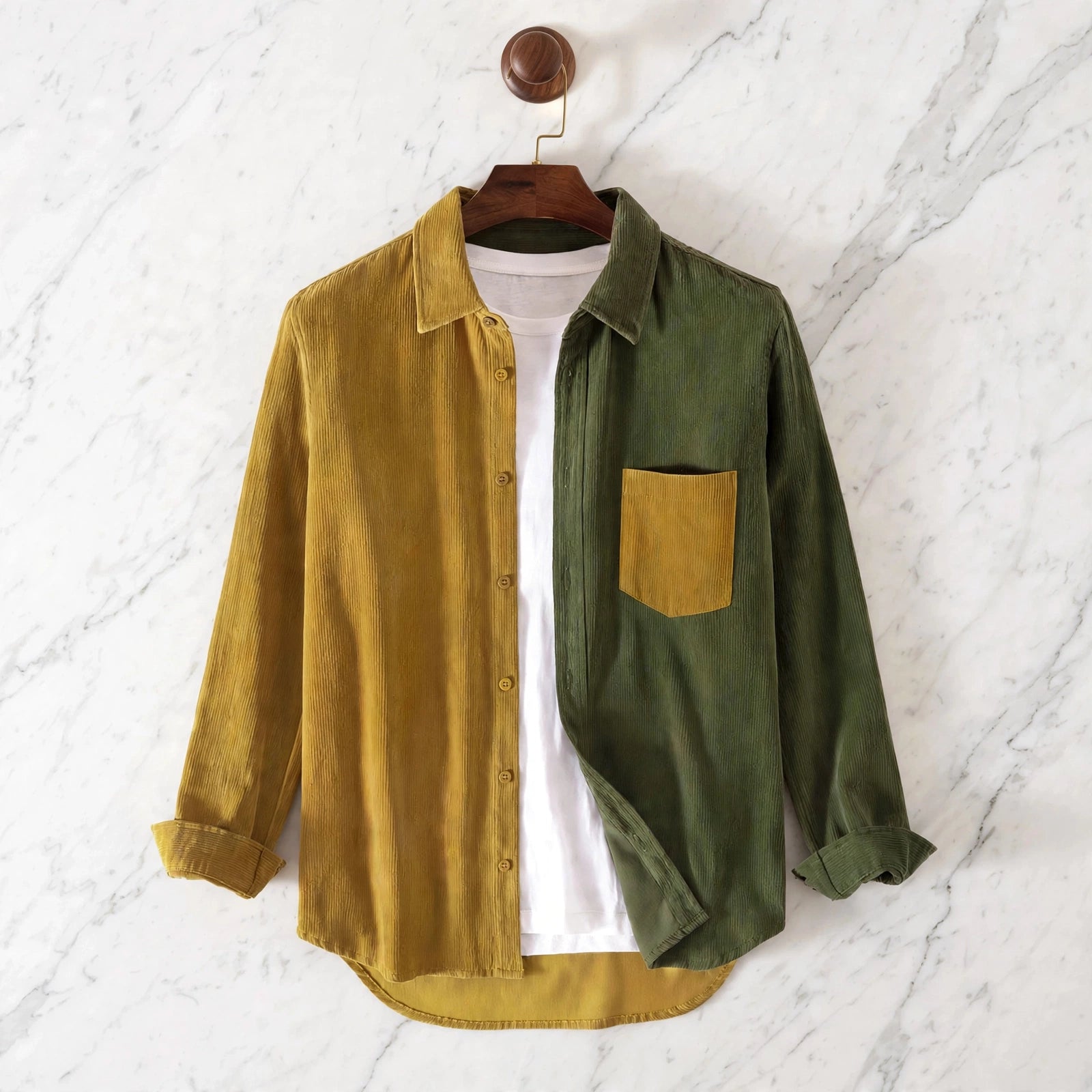 Colston Corduroy Patchwork Button-Up