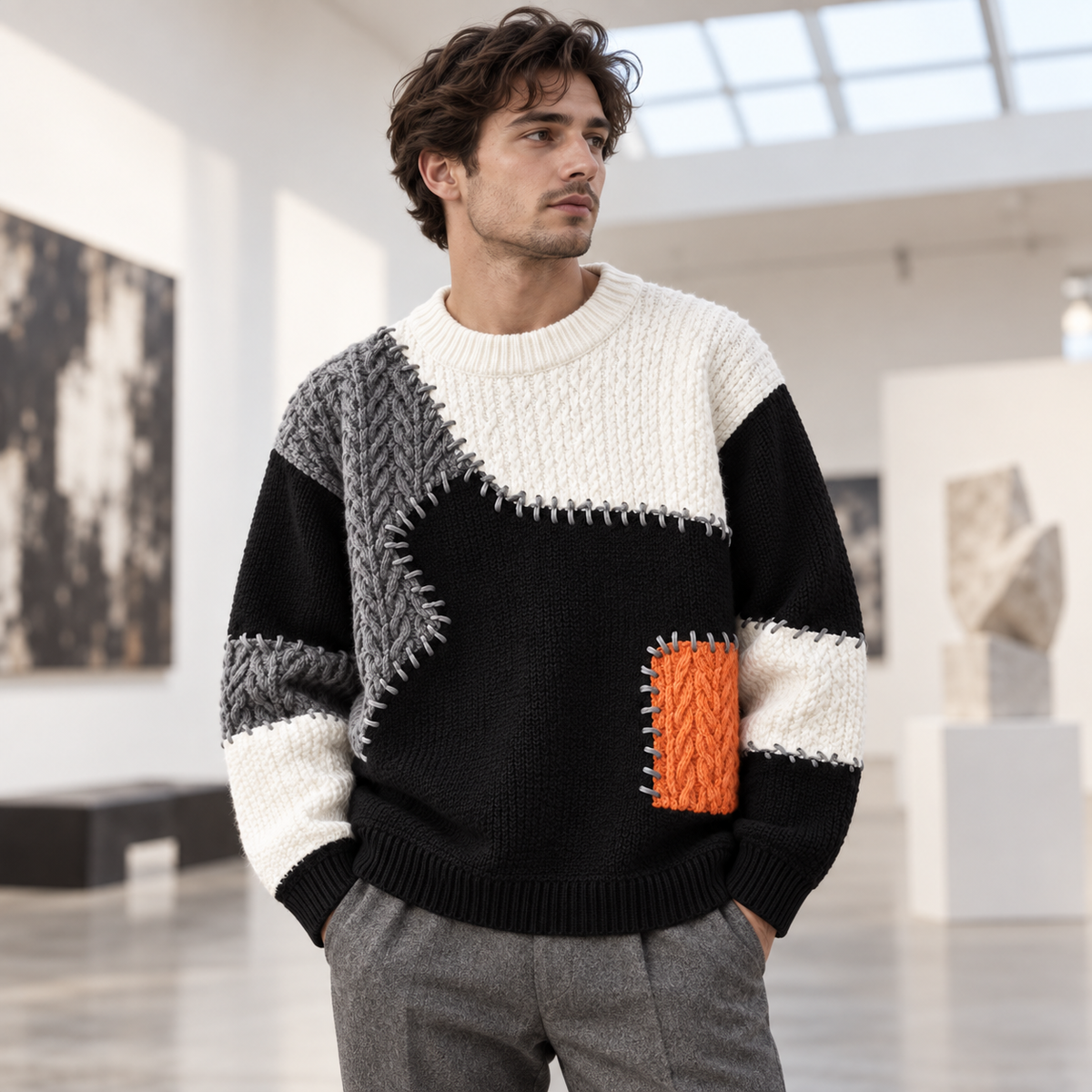 Arol Artisan Patchwork Sweater