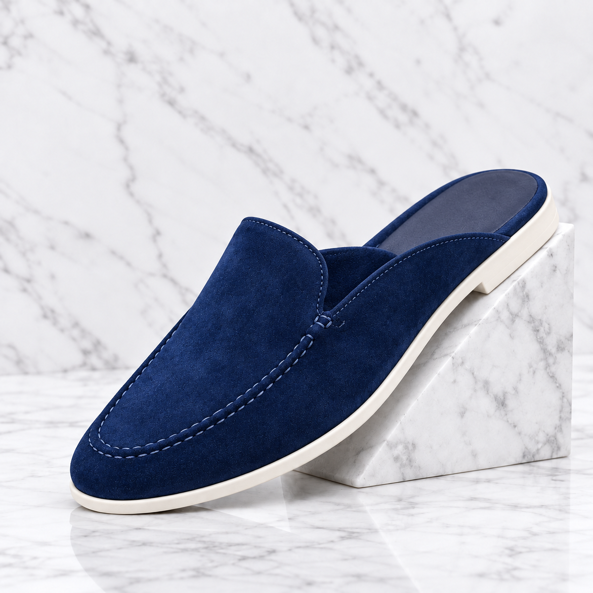 Enzo Suede Backless Loafer