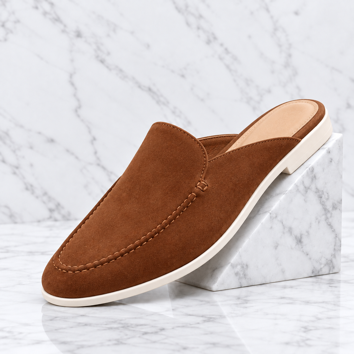 Enzo Suede Backless Loafer
