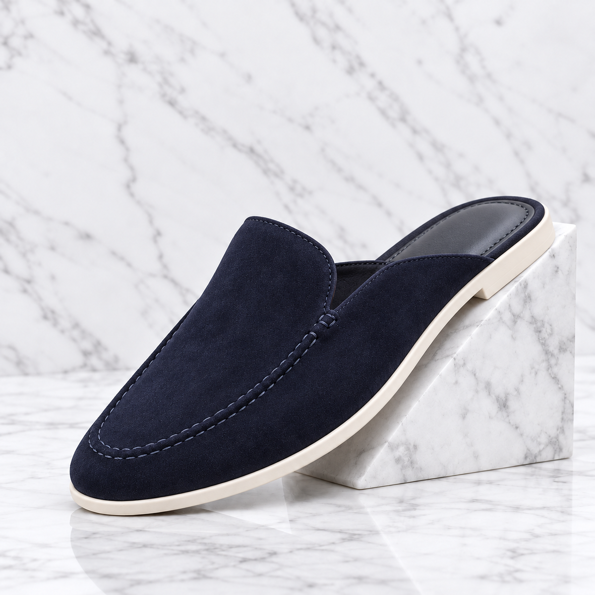 Enzo Suede Backless Loafer