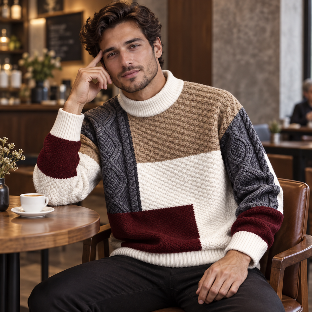 Colorblock Patchwork Sweater