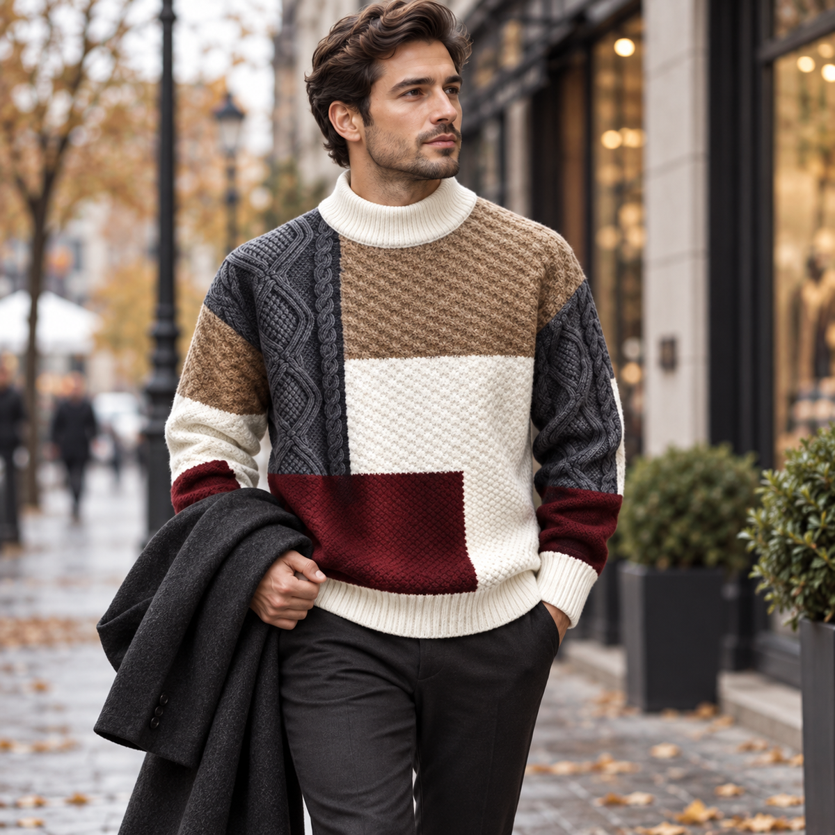 Colorblock Patchwork Sweater