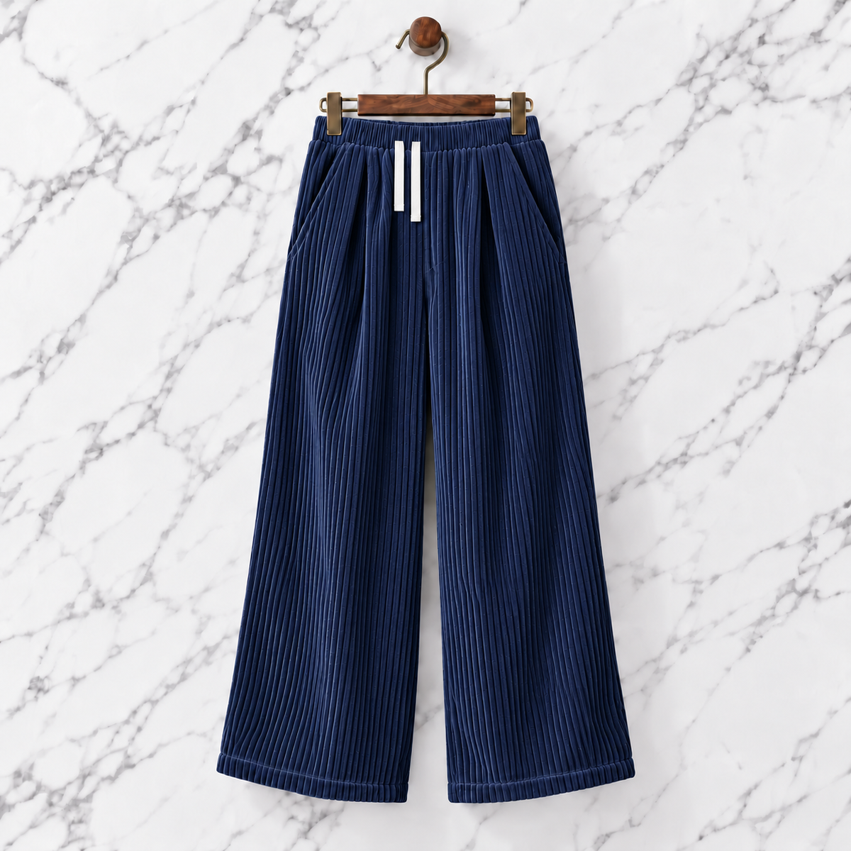Ribline Corduroy Wide-Leg Pants