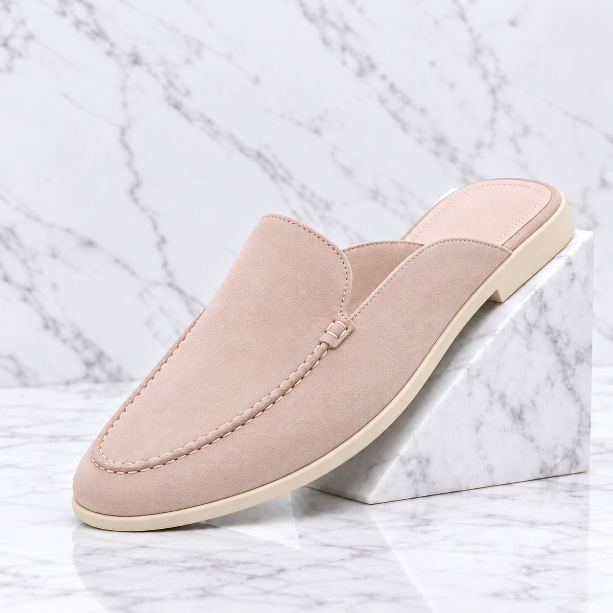 Enzo Suede Backless Loafer