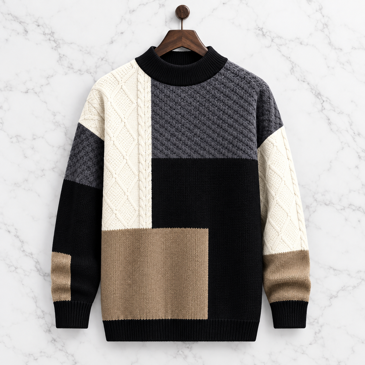 Colorblock Patchwork Sweater