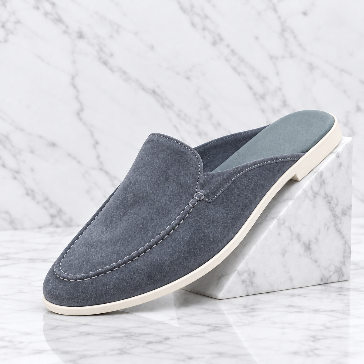 Enzo Suede Backless Loafer