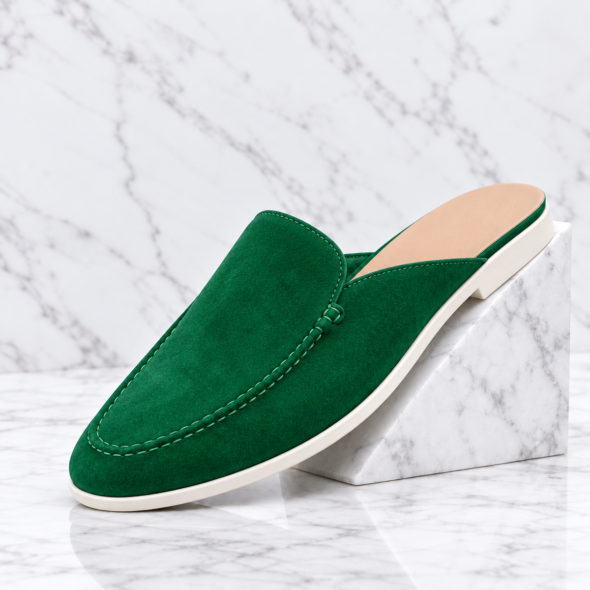 Enzo Suede Backless Loafer