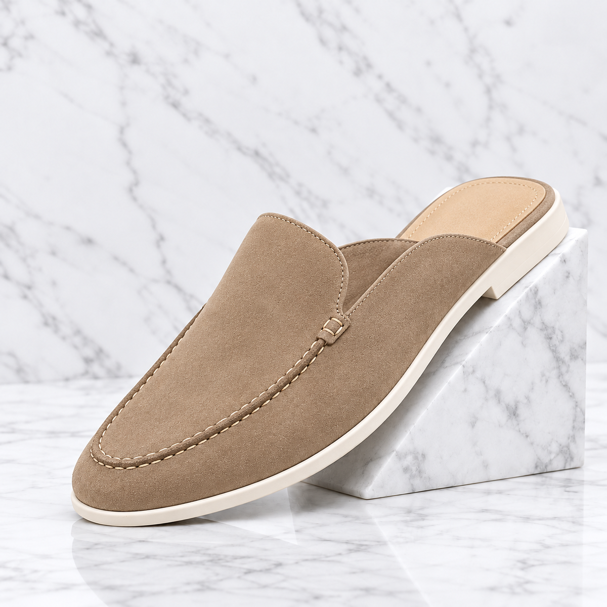 Enzo Suede Backless Loafer