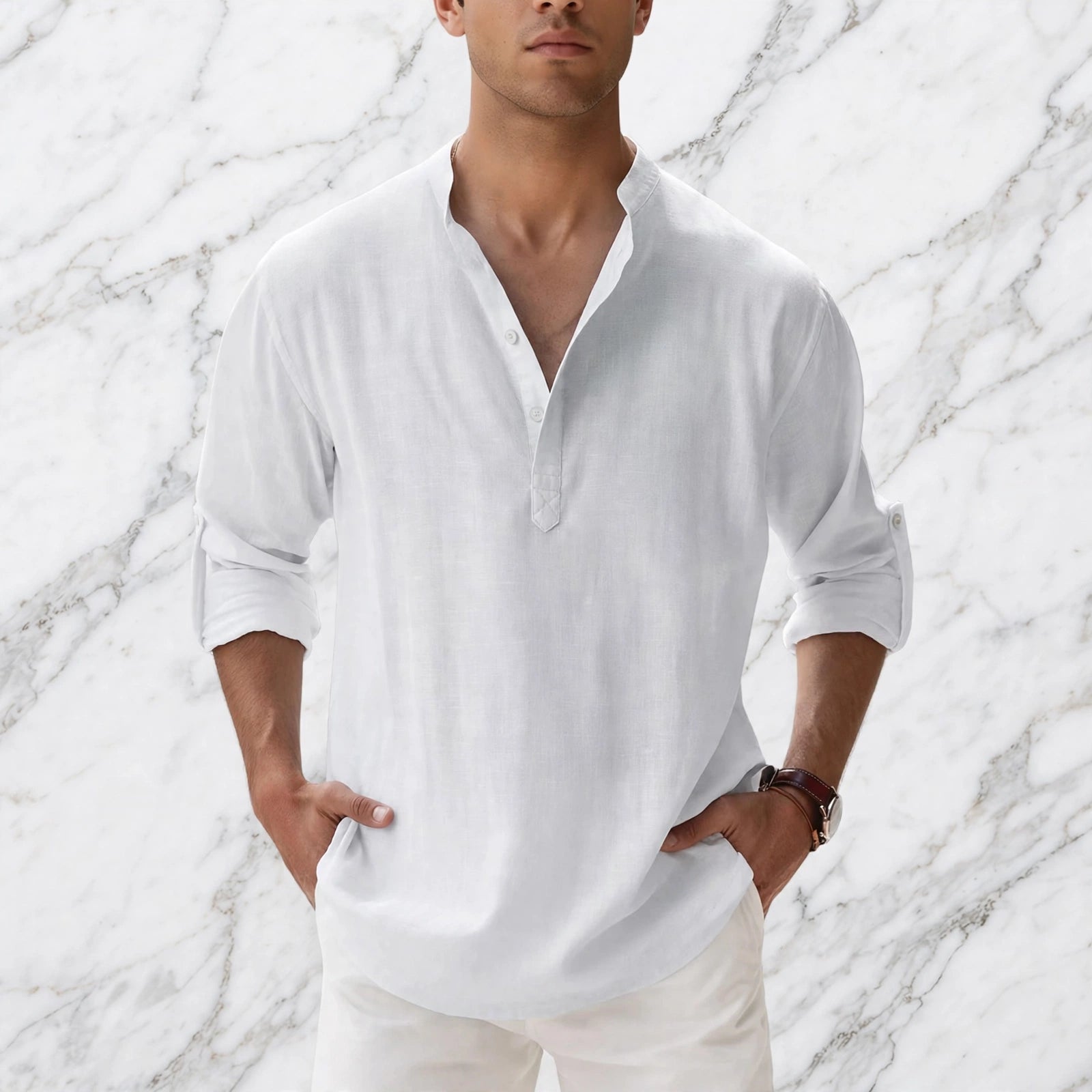Boho Linen Henley